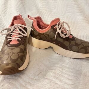 Stylish Coach Women's Sneakers in Pink and Brown